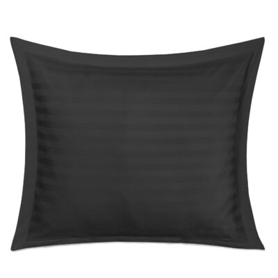 STRIPE BLACK/70x80 bamboo-cotton satin pillowcase with batting