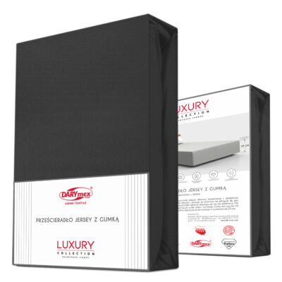 BLACK/ BLACK elastane jersey sheet with elastic band/140x200x30