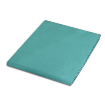 Темно-бирюзовая простыня из хлопкового сатина 042/160x220