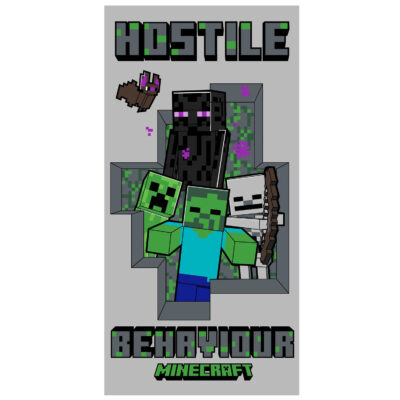 Хлопковое полотенце 70x140 Minecraft светло-серое