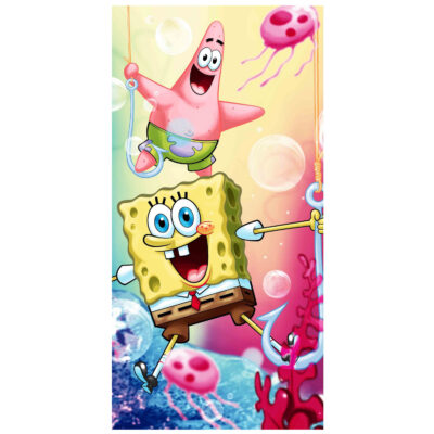 70x140 cotton towel SpongeBob and Patrick